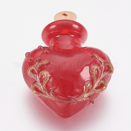 Handmade Lampwork Perfume Bottle Pendants LAMP-I018-B03-1
