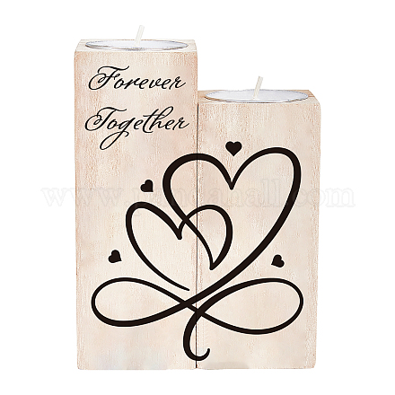 SUPERDANT Memorial Series Wooden Candle Holder and Candles Set AJEW-SD0001-15H-1