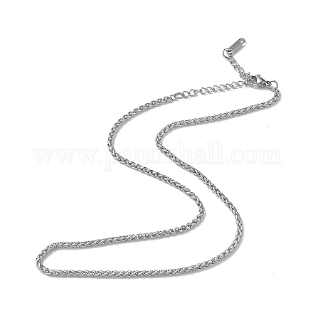 304 collar de cadena de trigo de acero inoxidable para hombres y mujeres. NJEW-K245-021C-1