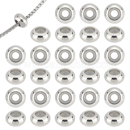 Unicraftale 40pcs 201 perles en acier inoxydable STAS-UN0051-82-1
