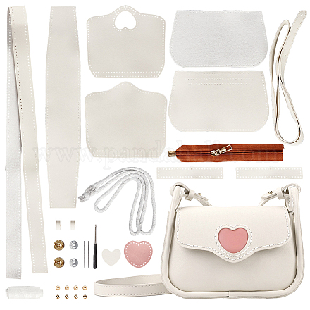 Комплекты женской сумки через плечо из искусственной кожи с рисунком сердца DIY-WH0449-12-1