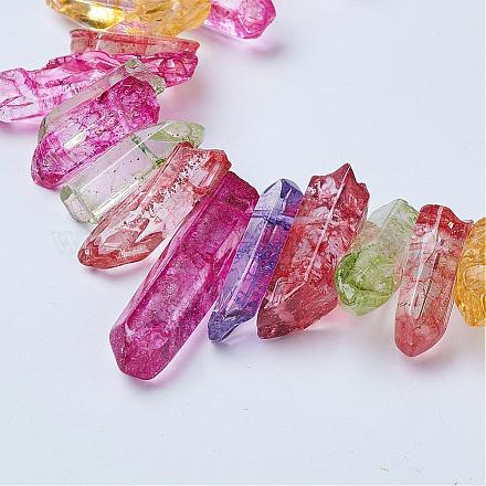 Perles de cristal de quartz naturel pointues G-G959-07A-1
