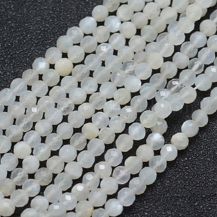 Naturelles perles pierre de lune blanc brins G-E411-07-2mm-1