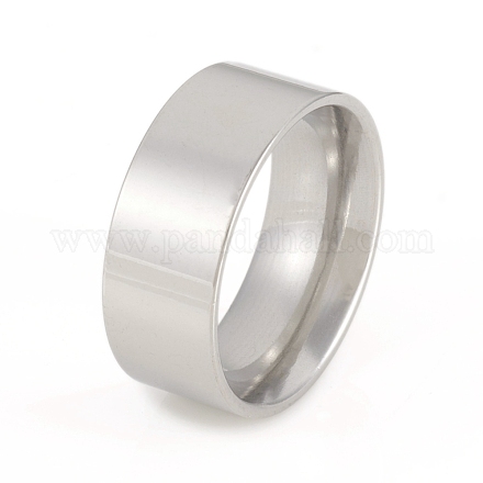 201 Stainless Steel Flat Plain Band Rings X-RJEW-G106-8mm-7-P-1