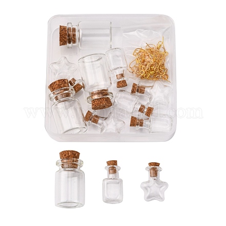 Kit de fabrication de boucles d'oreilles en verre bricolage souhaitant des bouteilles pendantes DIY-FS0002-75-1