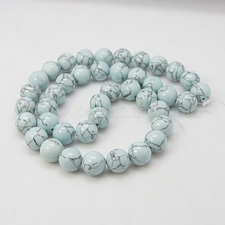 Chapelets de perles en turquoise synthétique TURQ-H038-10mm-XXS20-1