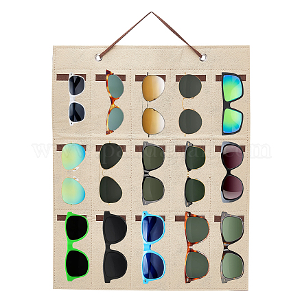 Aufbewahrungsständer für Sonnenbrillen-Organizer aus Polyesterfilz mit 15 Steckplatz AJEW-WH0413-41B-1