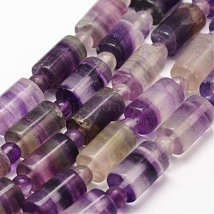 Chapelets de perles en fluorite naturel G-N0177-01-10x16mm-1
