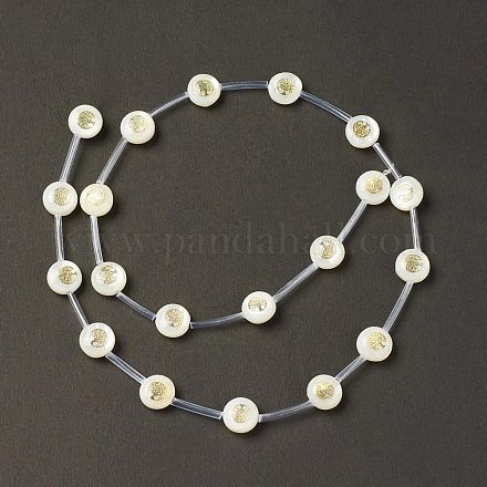 Eau douce naturelle de coquillage perles brins BSHE-B005-13D-1