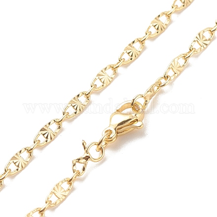 Halskette mit ovalen Gliederketten aus Messing für Frauen NJEW-P265-25G-1