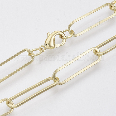 Messing flache ovale Büroklammer Kette Halskette Herstellung MAK-S072-08A-LG-1