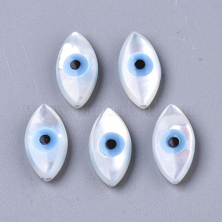 Perlas de concha de nácar de concha blanca natural SSHEL-N034-56B-01-1