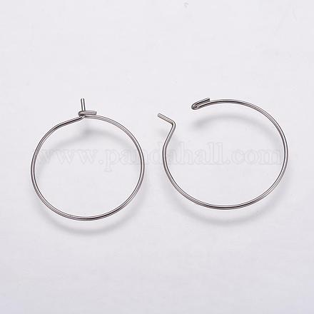 316 Surgical Stainless Steel Hoop Earrings Findings STAS-K146-039-20mm-1