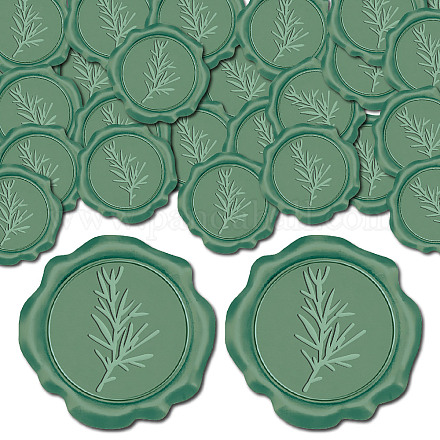 CRASPIRE 100Pcs Rosemary Wax Seal Stickers Bronze Plants Vintage Wedding Invitations Envelope Sealing Label Decal Self Adhesive for Gift Wrapping Birthday Greeting Cards Making Christmas Valentine Day DIY-CP0009-47C-1