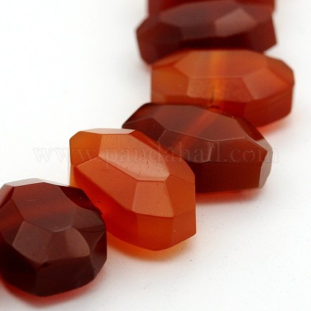 Teints chapelets de perles en agate rouge naturel G-J282-04-1