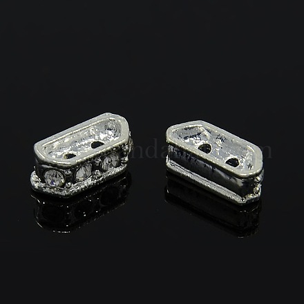 Alloy Rhinestone Bridge Spacers with Two Holes RSB13-1