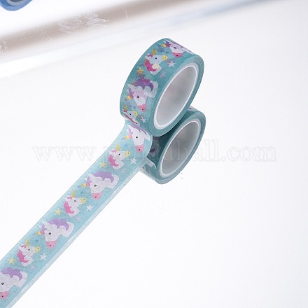 DIYスクラップブック装飾紙テープ  マスキングテープ  馬  グリーン  15mm  5m /ロール（5.46ヤード/ロール） DIY-F016-P-04-1