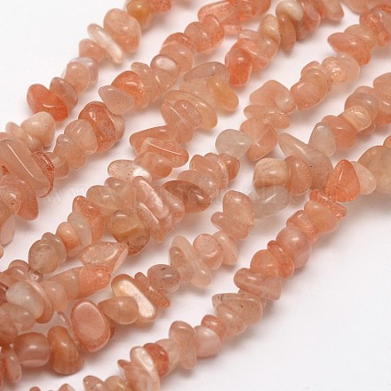 Puces sunstone naturel perles brins X-G-N0164-54-1