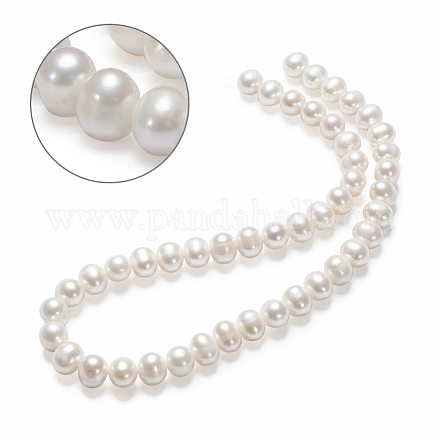 Hebras de perlas de agua dulce cultivadas naturales PEAR-F004-57-1