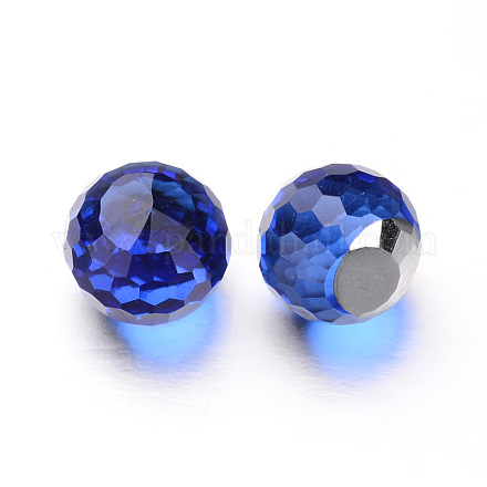 Faceted Round Glass Cabochons X-GGLA-L008B-06-1