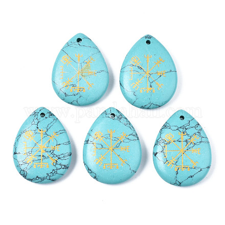Synthetic Turquoise Pendants G-T122-72H-1