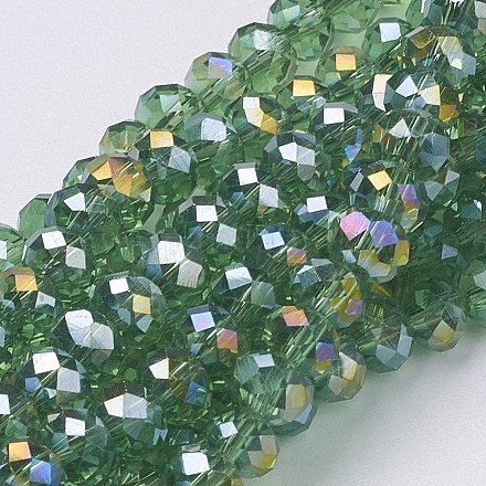 Electroplate Glass Beads Strands GR6MMY-27AB-1