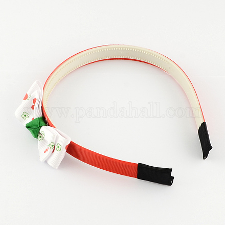 Mädchen Kunststoff mit Polka Blumebowknot Haarbänder OHAR-R178-11-1