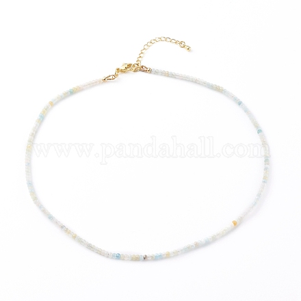 Colliers de perles de morganite naturelle rondelle NJEW-JN03404-01-1