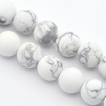 Chapelets de perles rondes en howlite mate X-G-M064-10mm-12-1