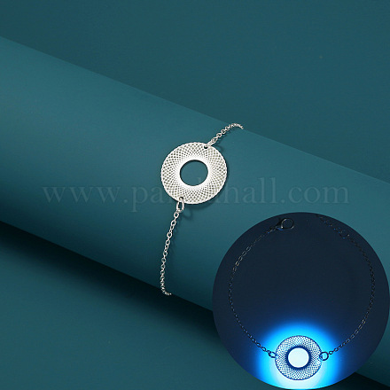 Donut-Gliederarmband aus leuchtender Legierung mit Kabelketten aus Messing LUMI-PW0001-100I-1