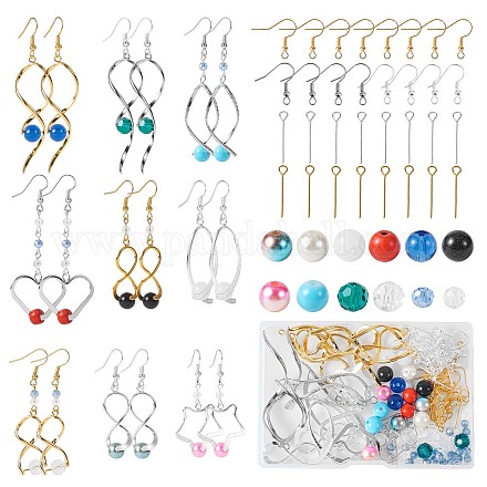 Kit de fabrication de boucles d'oreilles pendantes en perles bricolage DIY-SZ0009-04-1