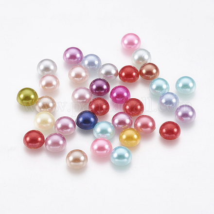 Cabujones de perlas de imitación de plástico ABS X-SACR-S738-7mm-M-1
