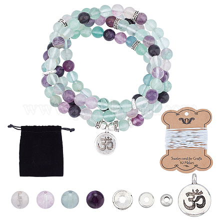 Kit per la creazione di braccialetti di gioielli buddisti in stile avvolgente di sunnyclue fai da te DIY-SC0014-29B-1