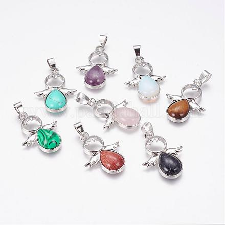 Natural & Synthetic Mixed Stone Pendants G-G651-A-1