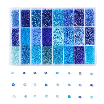 288g perles de rocaille en verre 24 couleurs SEED-JQ0005-01E-3mm-1