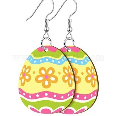 Pendientes colgantes de acrílico con estampado de Pascua&nbsp;FS-WG616F7-01-1