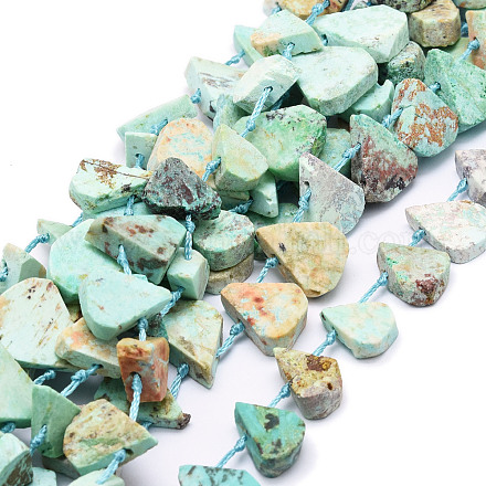Brins de perles de turquoise péruvienne naturelle (jaspe) G-E569-R05-1