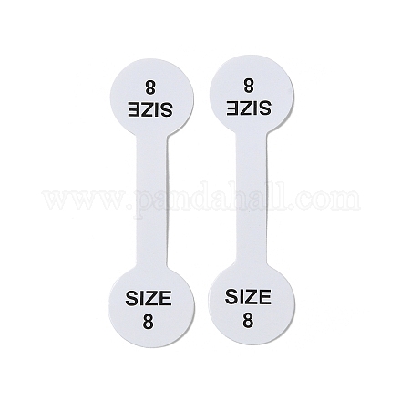 折り紙リングサイズステッカー  サイズ8  粘着リングサイズラベルタグ  ラウンド  ホワイト  5.1x1.4x0.01cm CDIS-C006-01B-1