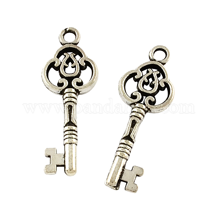 Pendentifs clés squelette en alliage de style tibétain TIBEP-Q043-014-RS-1