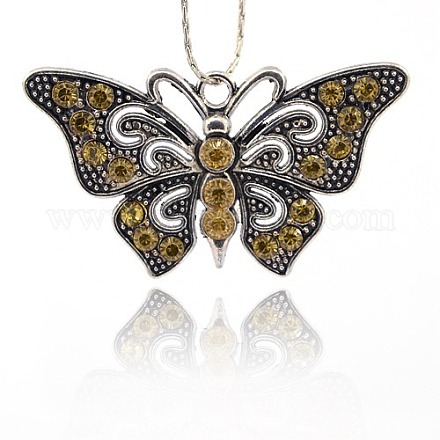 Accessoires de collier pendentif papillon antique TIBE-M001-80A-1