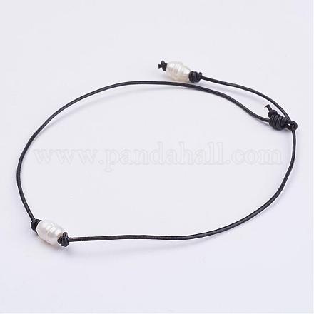 Natural Freshwater Pearl Necklaces NJEW-JN01883-1