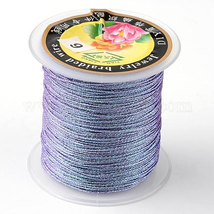 丸いメタリック糸  12プライ  紫色のメディア  1mm  約54.68ヤード（50m）/ロール MCOR-L001-1mm-20-1
