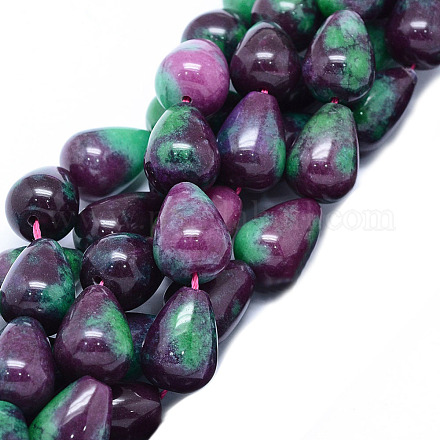 Chapelets de perles de rubis en zoïsite naturelle G-F559-31-B-1