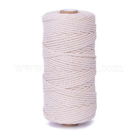 Cordón trenzado de algodón redondo de 100m. PW-WG54274-07-1
