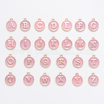 Anfangsbuchstabe a~z Alphabet Emaille Charms ENAM-X0018-04-1