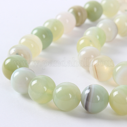 Chapelets de perles rondes en pierre d'agate naturelle G-E233-01-1