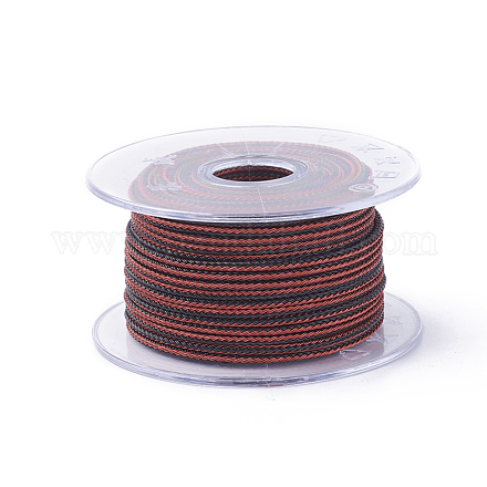 編組鋼線ロープコード  ジュエリーDIY製版材料  スプールで  暗赤色  約5.46ヤード（5m）/ロール  3mm OCOR-G005-3mm-A-02-1