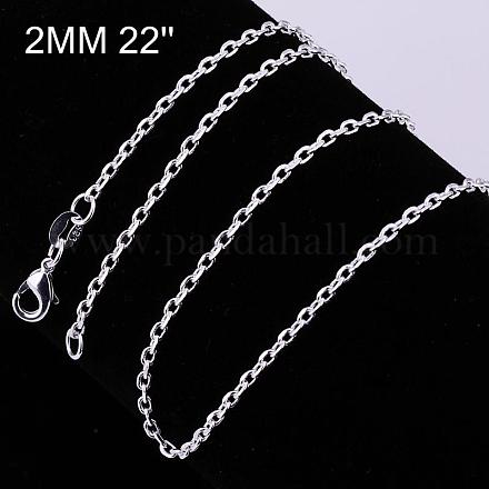 Brass Cable Chain Fine Necklaces NJEW-BB10869-22-1