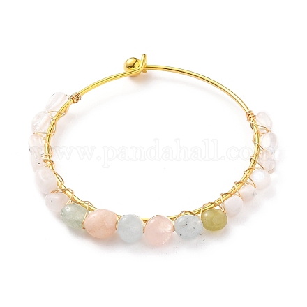 Braccialetti di perle di pietre miste naturali BJEW-JB05652-02-1
