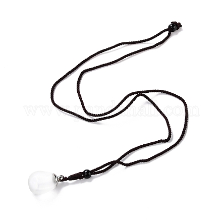 Halskette mit Glasanhänger in Tropfenform zum Öffnen NJEW-P258-02-1
